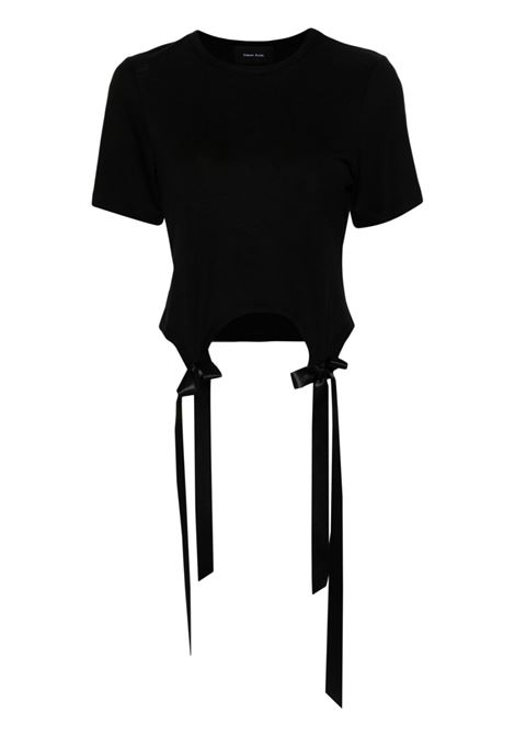 Black bow-detail t-shirt Simone Rocha - women